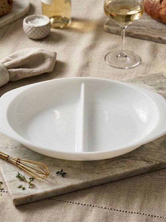 Pyrex Other - Pyrex Divided Dish 1.5 Qt | White Opal Glass | USA Made Ovenware